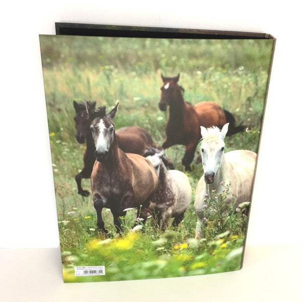 Classeur à anneaux en carton recyclé - collage de chevaux