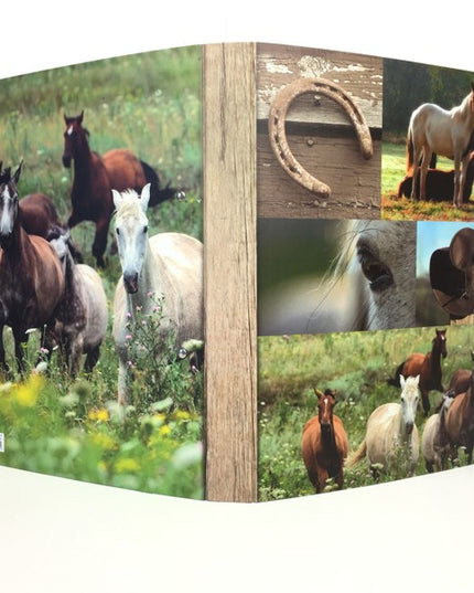 Classeur à anneaux en carton recyclé - collage de chevaux