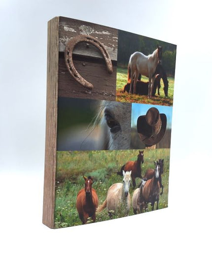 Classeur à anneaux en carton recyclé - collage de chevaux