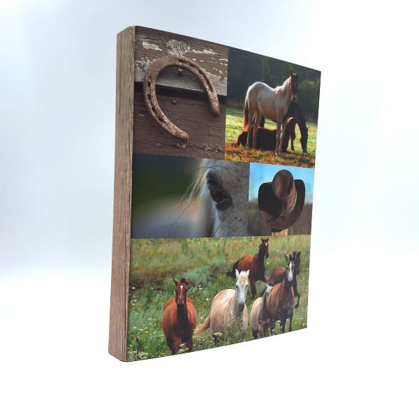 Classeur à anneaux en carton recyclé - collage de chevaux