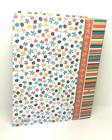 Classeur à anneaux en carton recyclé - petites fleurs