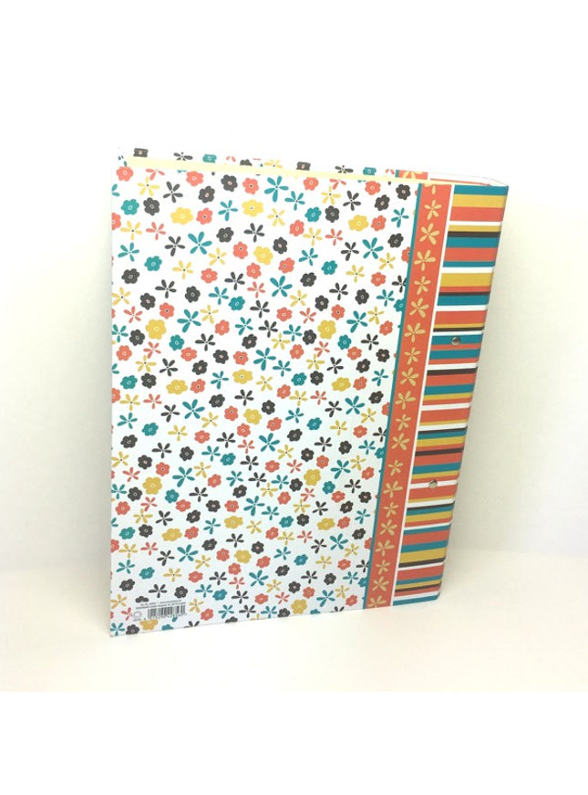 Ringmap recycled karton - kleine bloemen