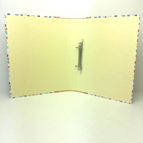 Classeur à anneaux en carton recyclé - petites fleurs