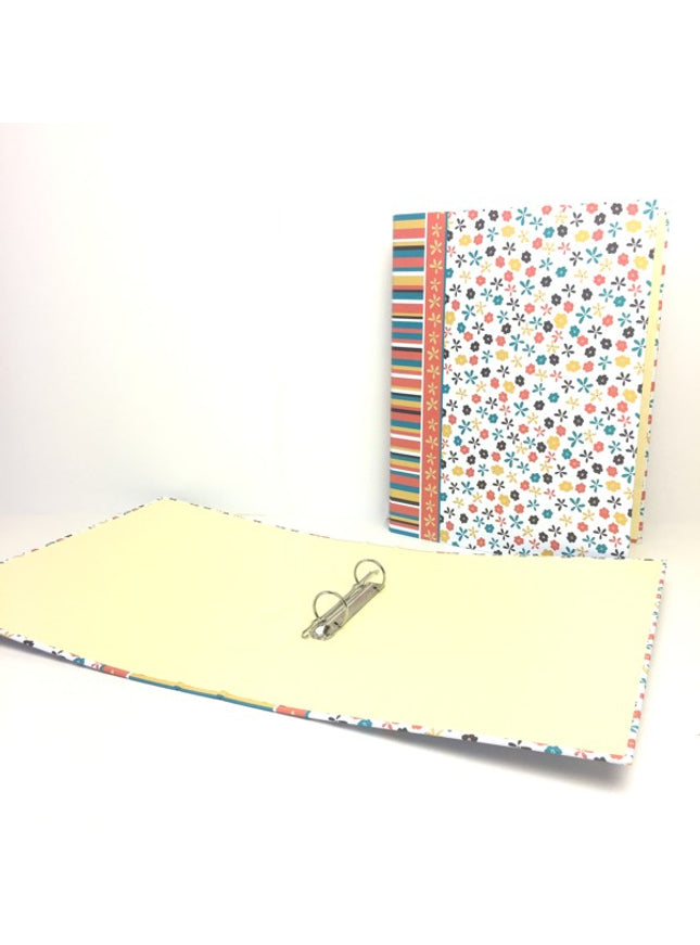 Ringmap recycled karton - kleine bloemen