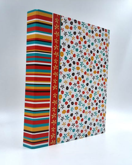 Classeur à anneaux en carton recyclé - petites fleurs