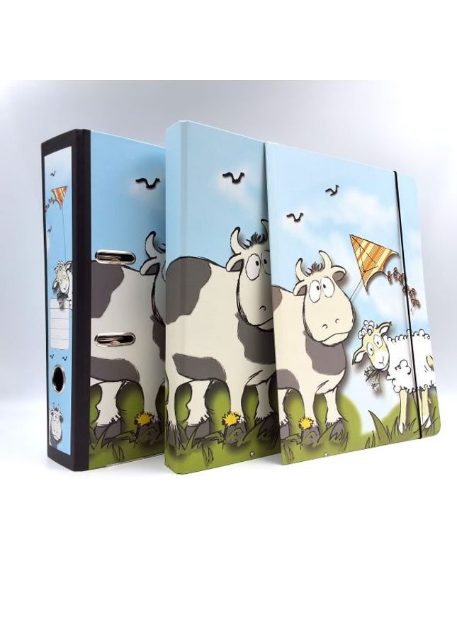 Ringmap recycled karton - koe en schaap