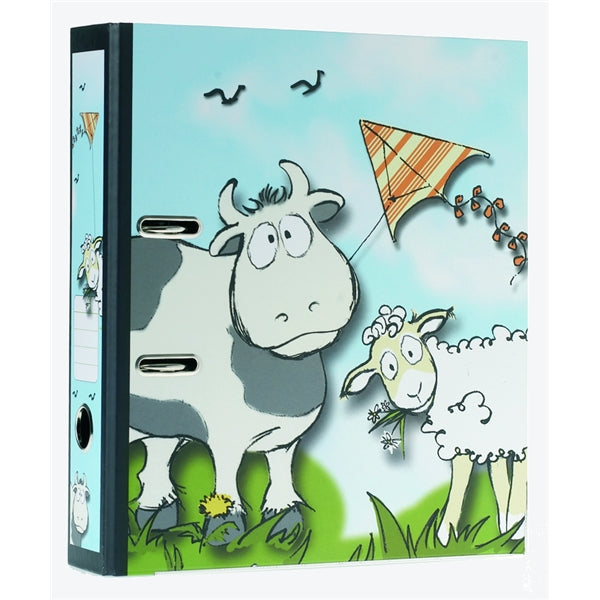 Classeur à anneaux en carton recyclé - vache et mouton