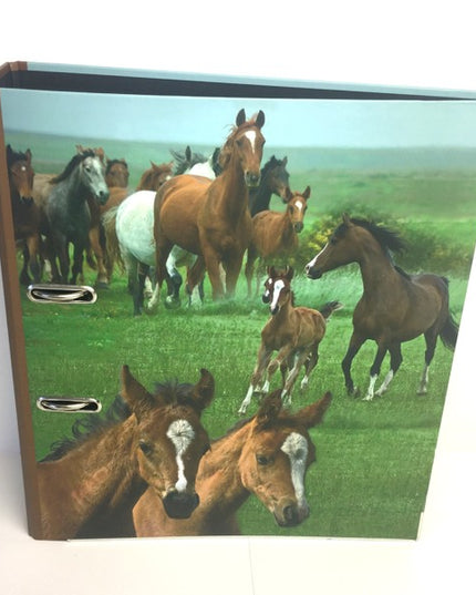 Classeur à anneaux en carton recyclé - chevaux sauvages