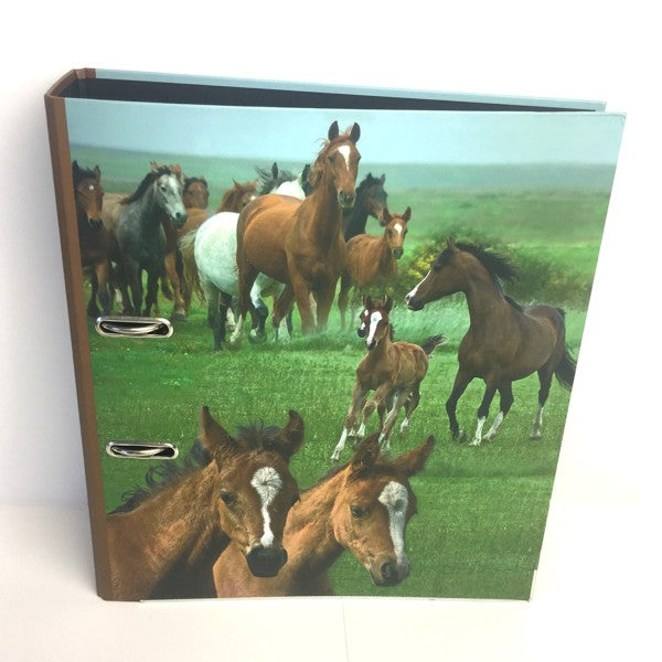 Classeur à anneaux en carton recyclé - chevaux sauvages
