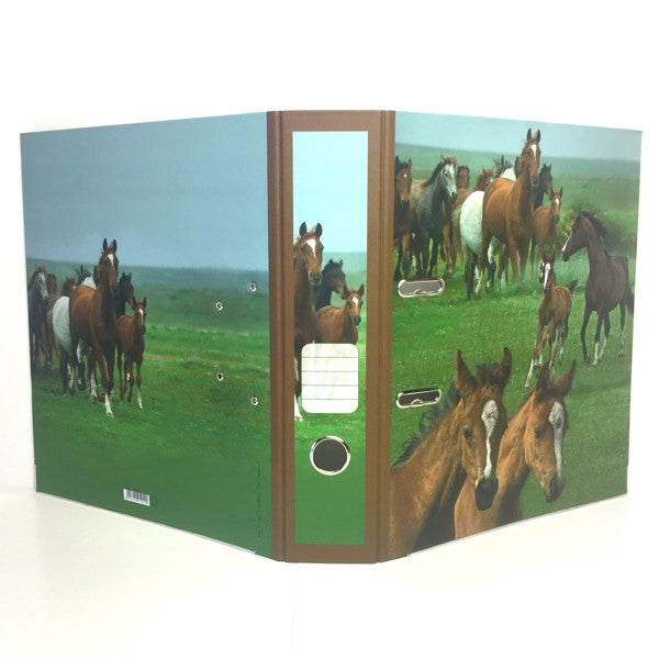 Classeur à anneaux en carton recyclé - chevaux sauvages