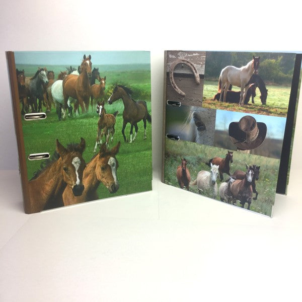 Classeur à anneaux en carton recyclé - chevaux sauvages