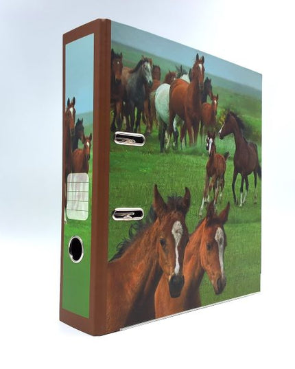 Classeur à anneaux en carton recyclé - chevaux sauvages