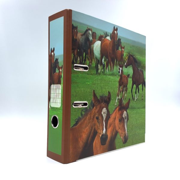 Classeur à anneaux en carton recyclé - chevaux sauvages