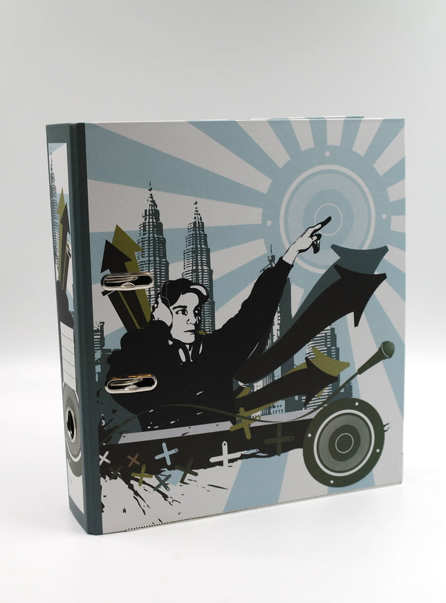 Classeur à anneaux en carton recyclé - Style urbain