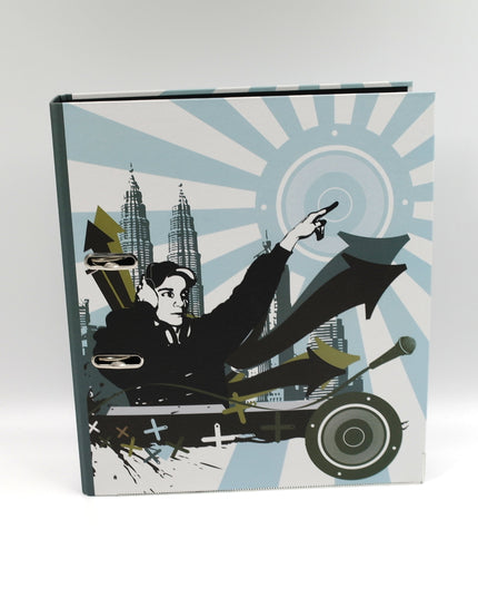 Classeur à anneaux en carton recyclé - Style urbain