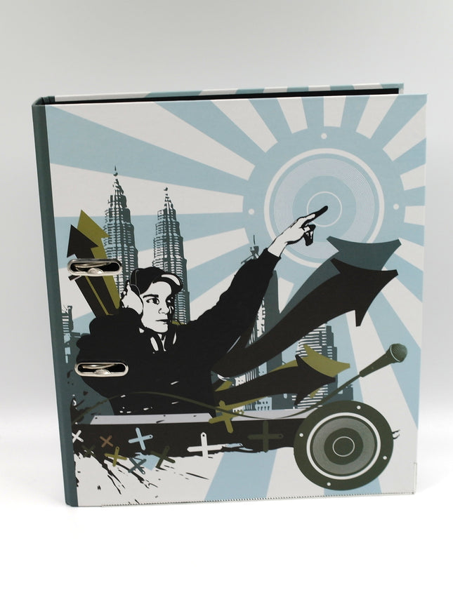 Classeur à anneaux en carton recyclé - Style urbain