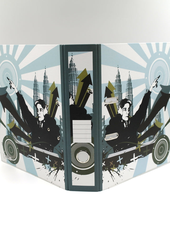 Classeur à anneaux en carton recyclé - Style urbain