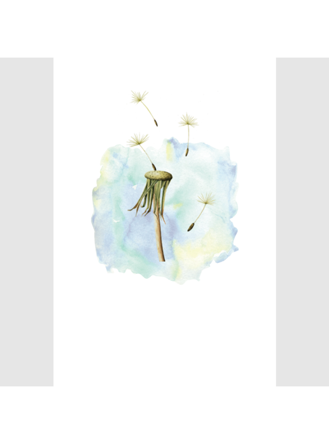 Dandelion condolence greeting card
