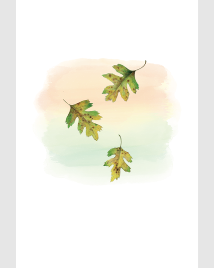 Wenskaart bladeren, ik denk aan je