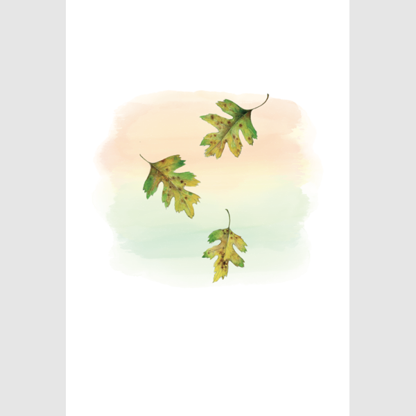 Wenskaart bladeren, ik denk aan je