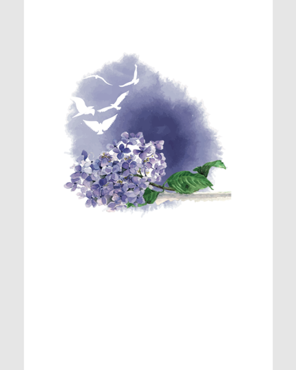Wenskaart hortensia condoleance