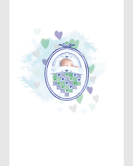 wenskaart geboorte blauw