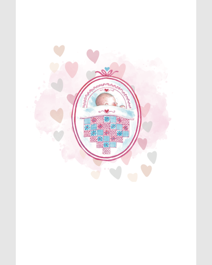 wenskaart geboorte roze