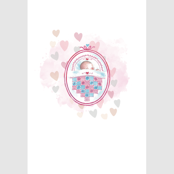 wenskaart geboorte roze