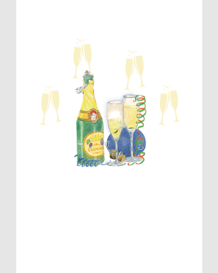 Wenskaart champagne