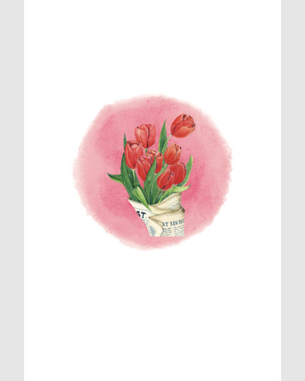 Wenskaart bos tulpen