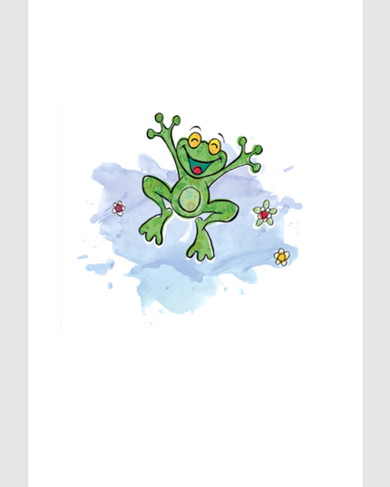 Wenskaart kikker, een opkikkertje