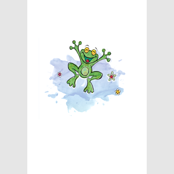 Wenskaart kikker, een opkikkertje