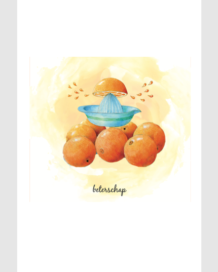 Wenskaart sinaasappels, beterschap