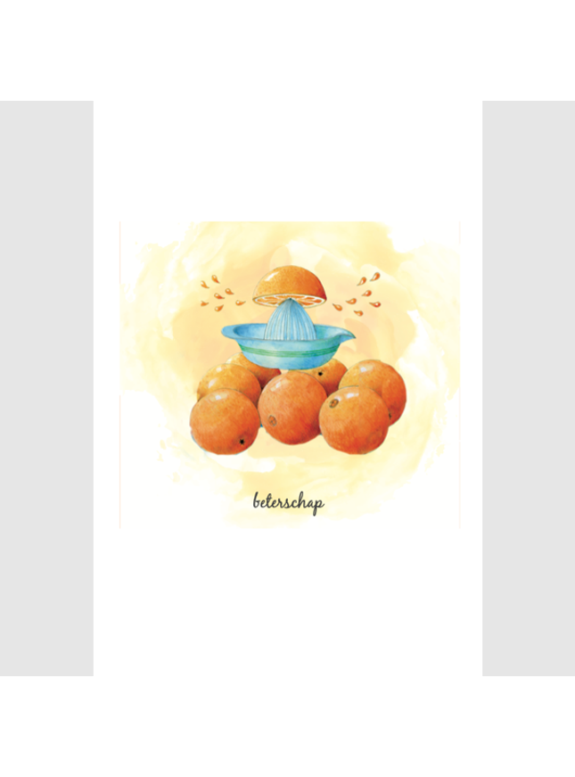Orange greeting card, get well soon