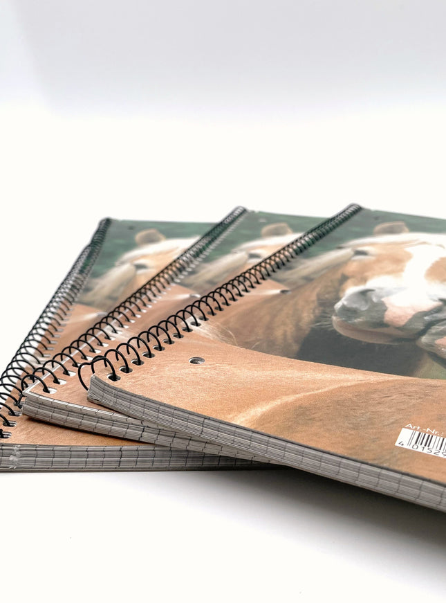 Cahier d'écolier A4 - Carré de 5x5 mm - « chevaux »