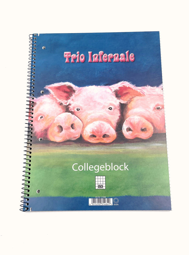 Bloc-notes A4 - quadrillé 5x5 mm - "trio infernal"