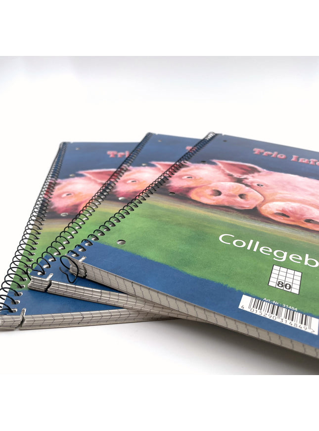 Collegeblok A4 - geruit 5x5 mm - "trio infernale"