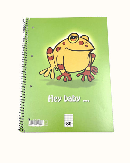 Collegeblok A4 - geruit 5x5 mm - "kikker hey baby…"