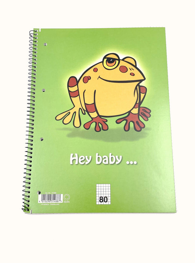Cahier A4 - Carré 5x5 mm - "Salut bébé, grenouille..."
