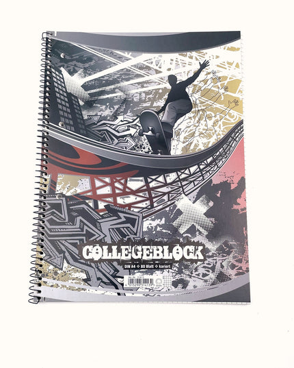 Collegeblok A4 - geruit 5x5 mm - "Streetlife"