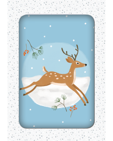 Kerstkaarten doosje 12x hertje