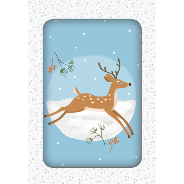 Kerstkaarten doosje 12x hertje