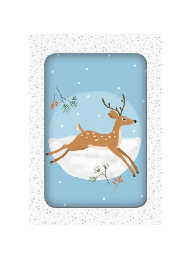 Kerstkaarten doosje 12x hertje