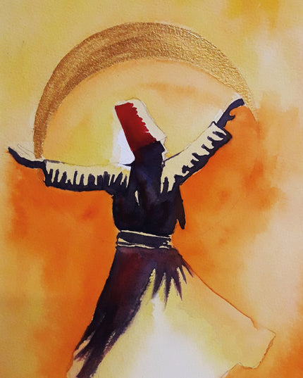 Wenskaart gouden dans