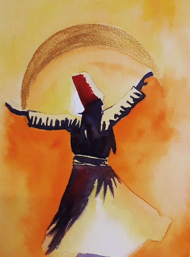 Wenskaart gouden dans