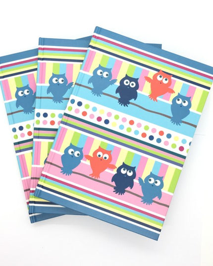 Livre A5 à couverture rigide - hiboux