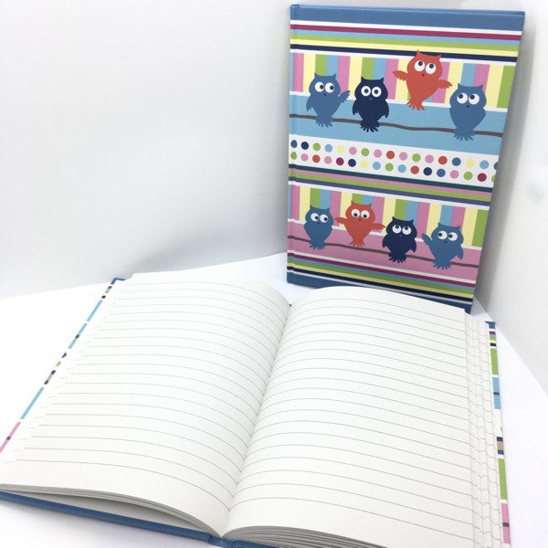 Livre A5 à couverture rigide - hiboux