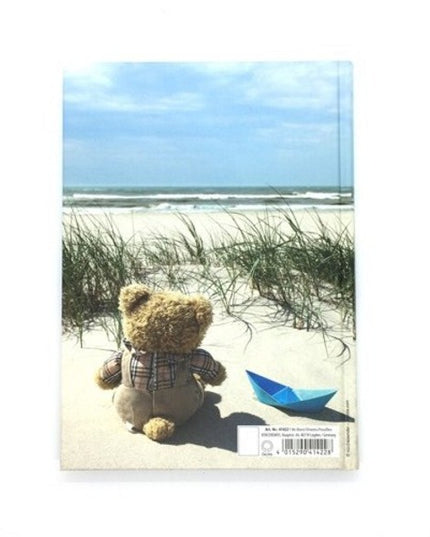 Livre relié A5 - Ours en peluche au bord de la mer