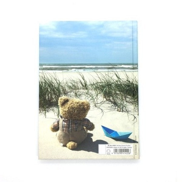 Livre relié A5 - Ours en peluche au bord de la mer