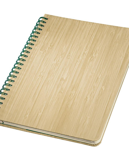 Boek met bamboe kaft, spiraalbinding